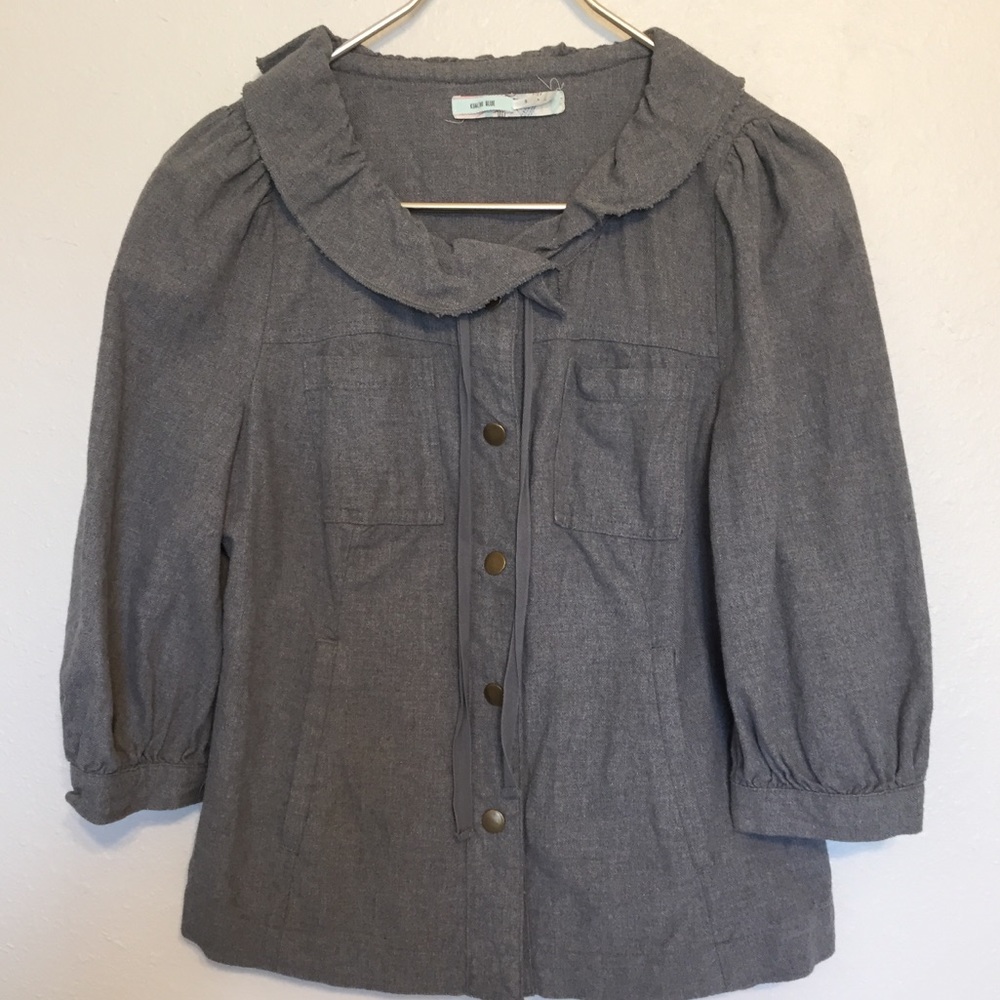 Anthropologie Kimchi Blue gray flannel jacket
